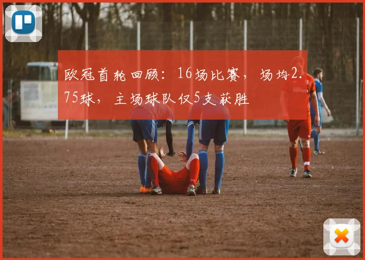 欧冠首轮回顾：16场比赛，场均2.75球，主场球队仅5支获胜
